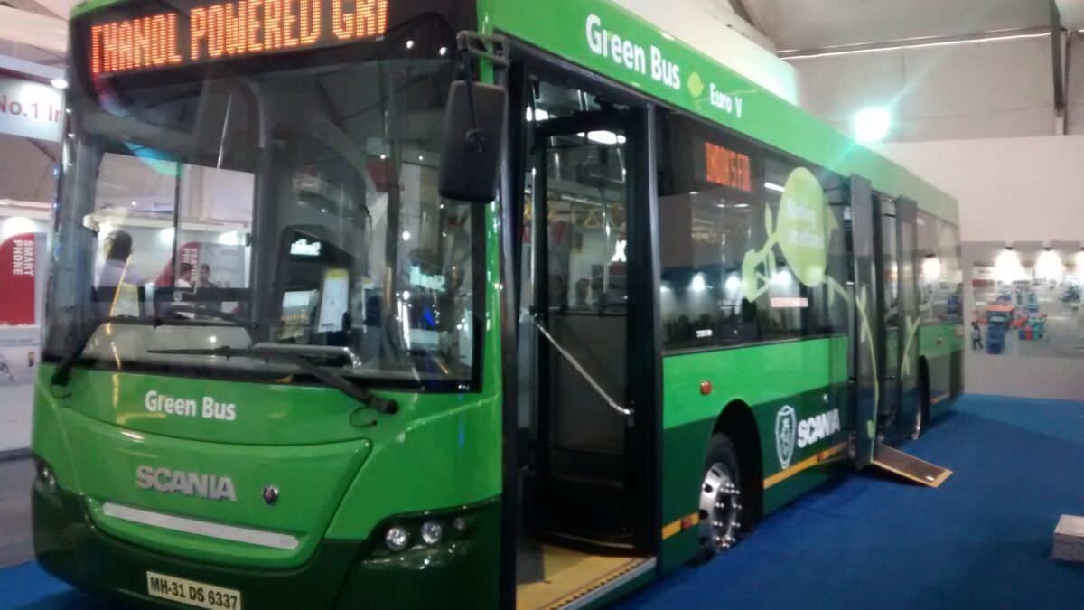 A city bus in Nagpur, where the municipal transport department is working to close a widening revenue-expenditure gap.