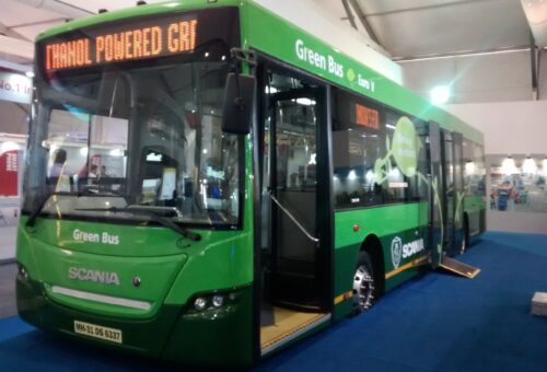 A city bus in Nagpur, where the municipal transport department is working to close a widening revenue-expenditure gap.